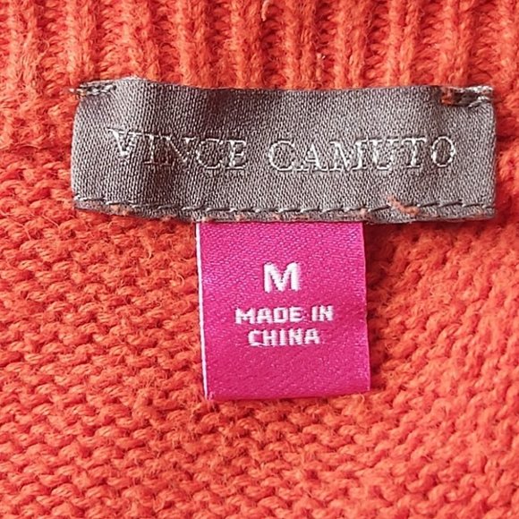VINCE CAMUTO | Women's Long Sleeve Crew Neck Knit Sweater Orange Size Medium - Picture 6 of 7